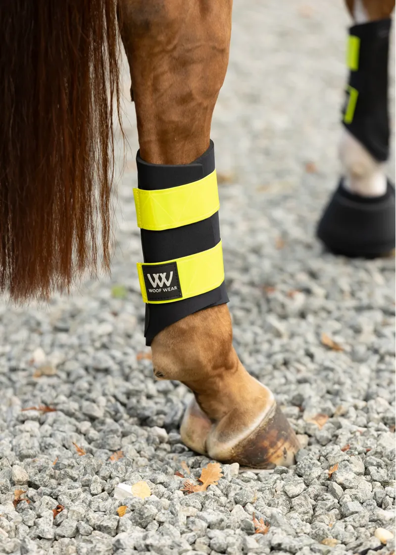 Woof Wear Reflective Club Brushing Boots in Yellow-3