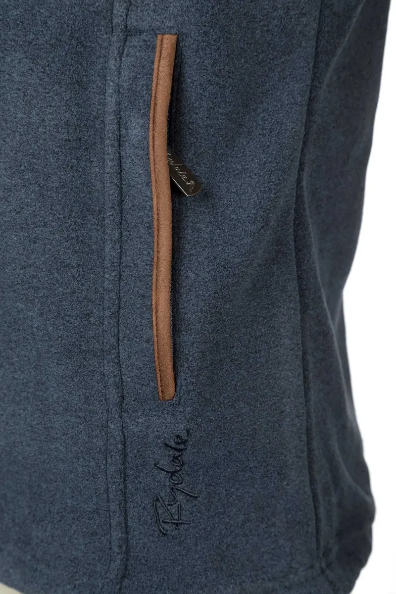 Rydale Ladies Huggate Premium Fleece Waistcoat In Marl Navy-9