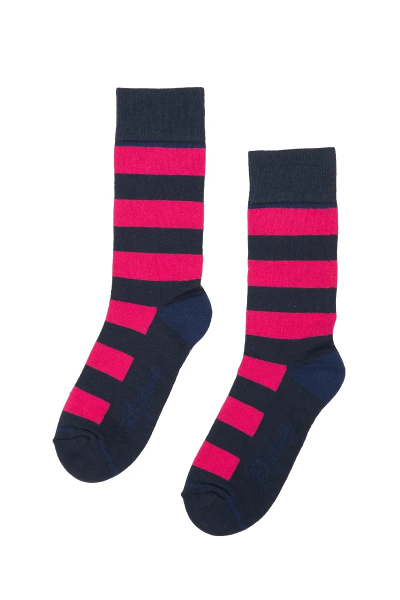 Rydale Ladies Broadstripe Ankle Socks 4-7 in Navy
