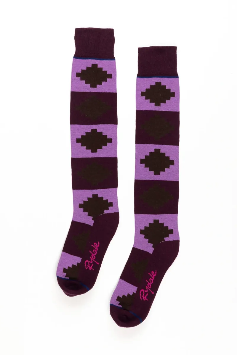 Rydale Ladies Polo Knee Length Riding Socks 4-7 in Berry