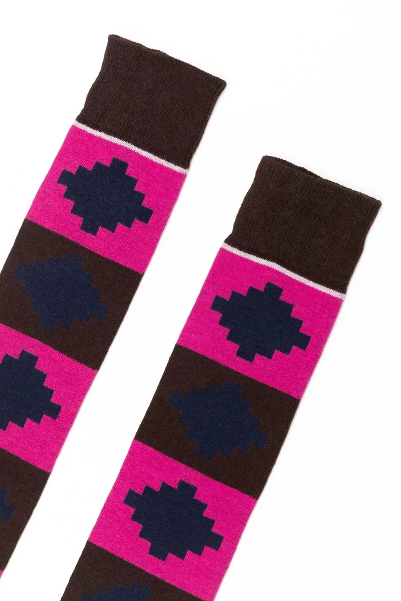 Rydale Ladies Polo Knee Length Riding Socks 4-7 in Dark Brown-1