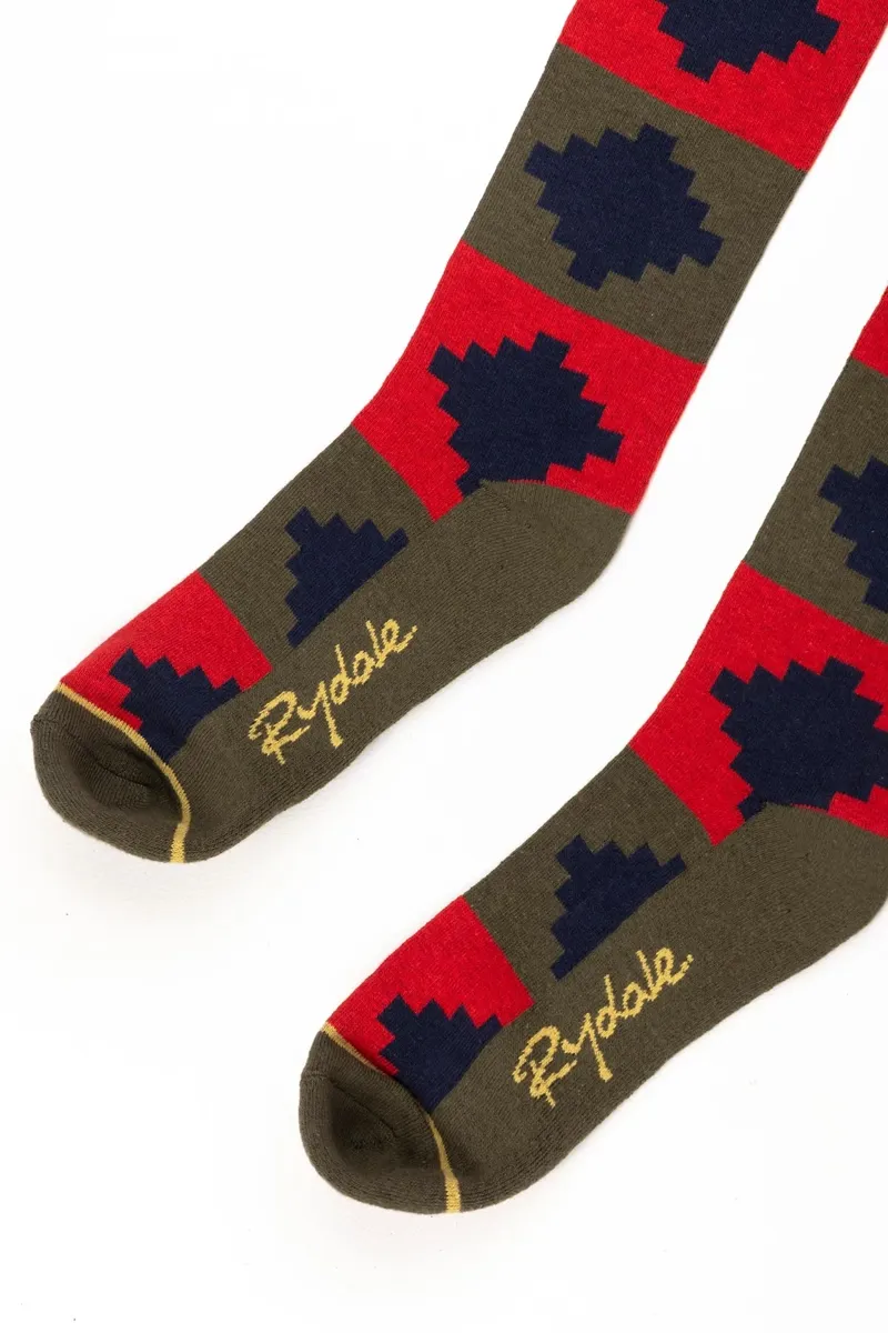 Rydale Ladies Polo Knee Length Riding Socks 4-7 in Olive-2