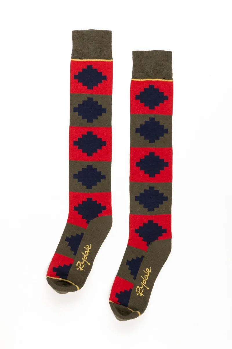 Rydale Ladies Polo Knee Length Riding Socks 4-7 in Olive