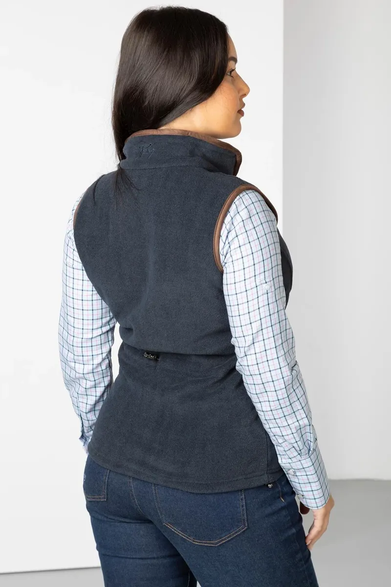 Rydale Ladies Huggate Premium Fleece Waistcoat In Marl Navy-2