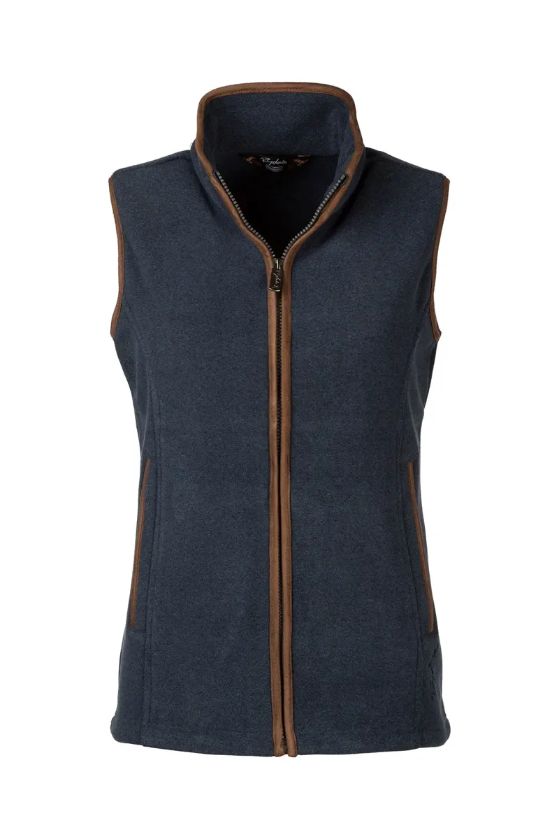 Rydale Ladies Huggate Premium Fleece Waistcoat In Marl Navy