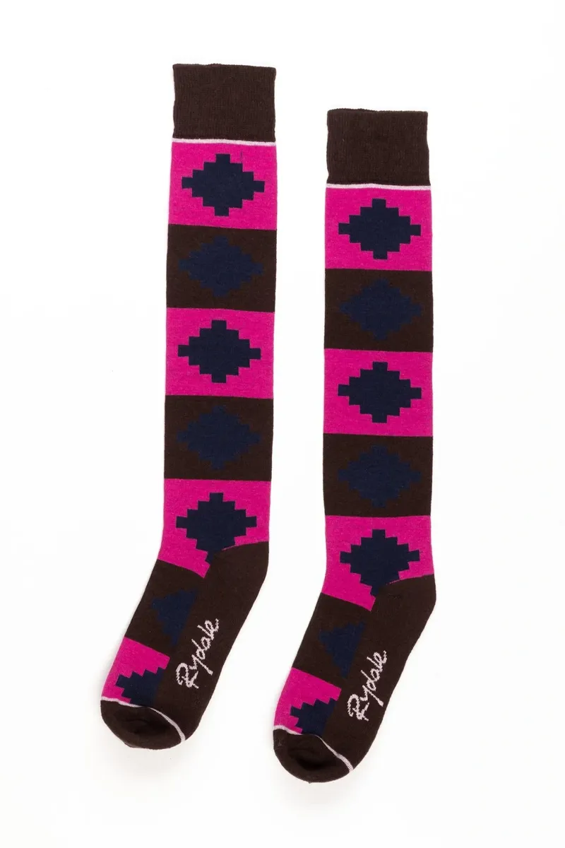 Rydale Ladies Polo Knee Length Riding Socks 4-7 in Dark Brown