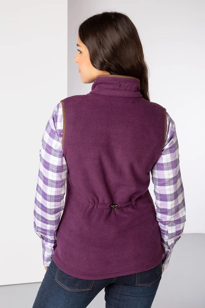 Rydale Ladies Huggate Premium Fleece Waistcoat In Berry-1