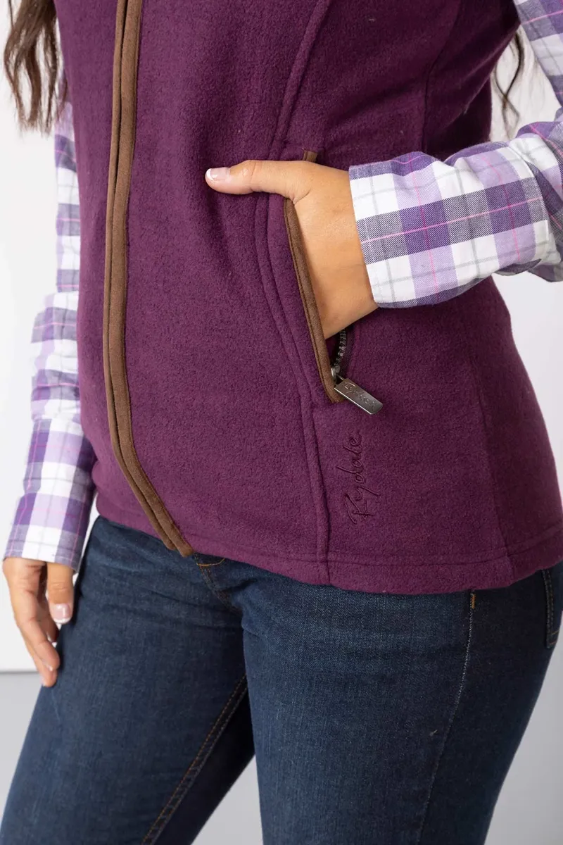 Rydale Ladies Huggate Premium Fleece Waistcoat In Berry-3