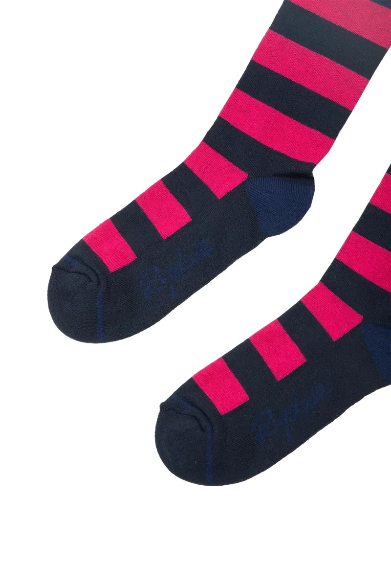 Rydale Ladies Broadstripe Ankle Socks 4-7 in Navy-1