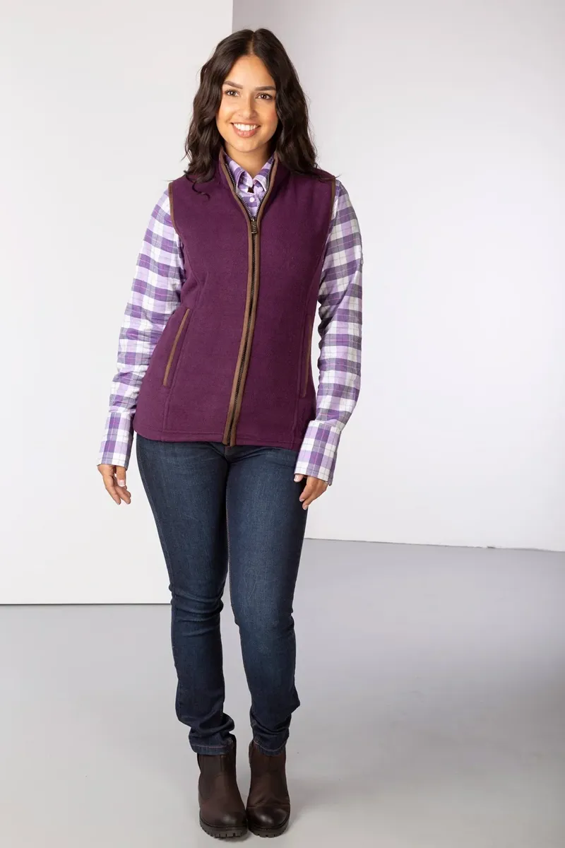 Rydale Ladies Huggate Premium Fleece Waistcoat In Berry-2