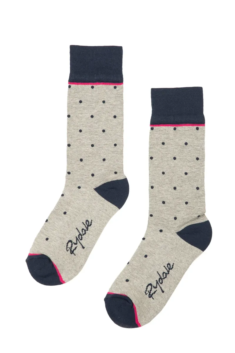 Rydale Ladies Dotty Ankle Socks 4-7 in Grey Marl