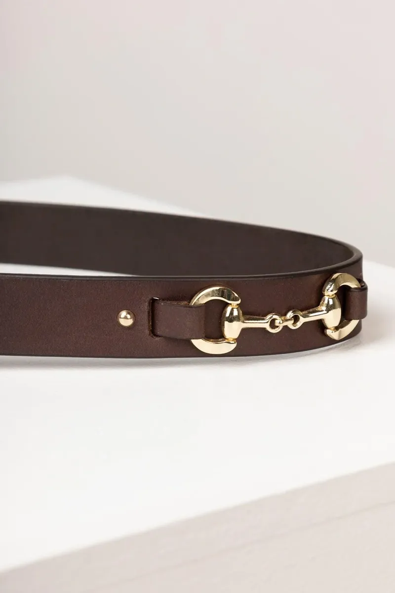 Rydale Ladies Lucinda Leather Snaffle Belt in Brown-1