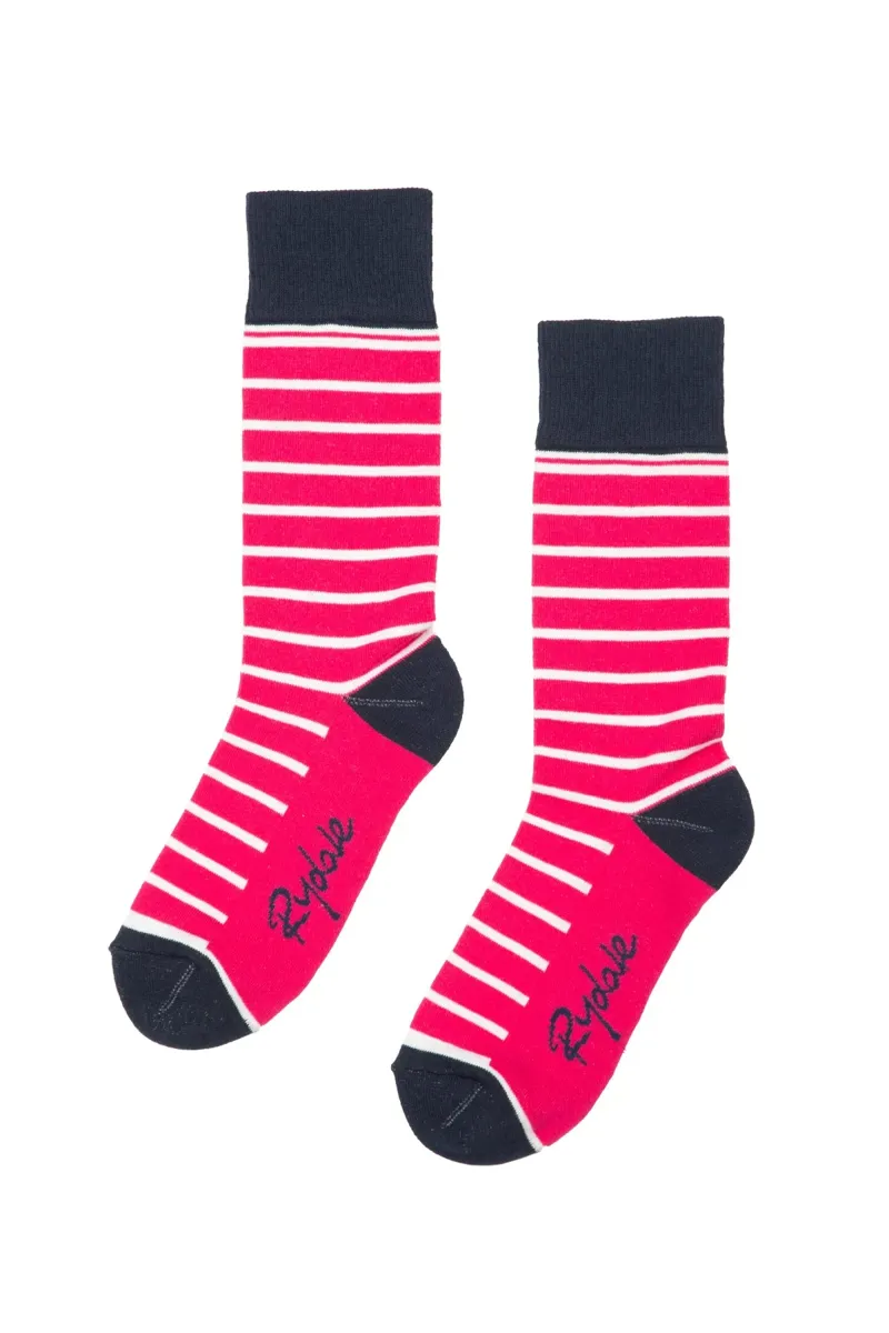 Rydale Ladies Striped Ankle Socks 4-7 in Bonbon