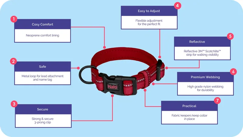 Ancol Halti Comfort Dog Collar in Red-3