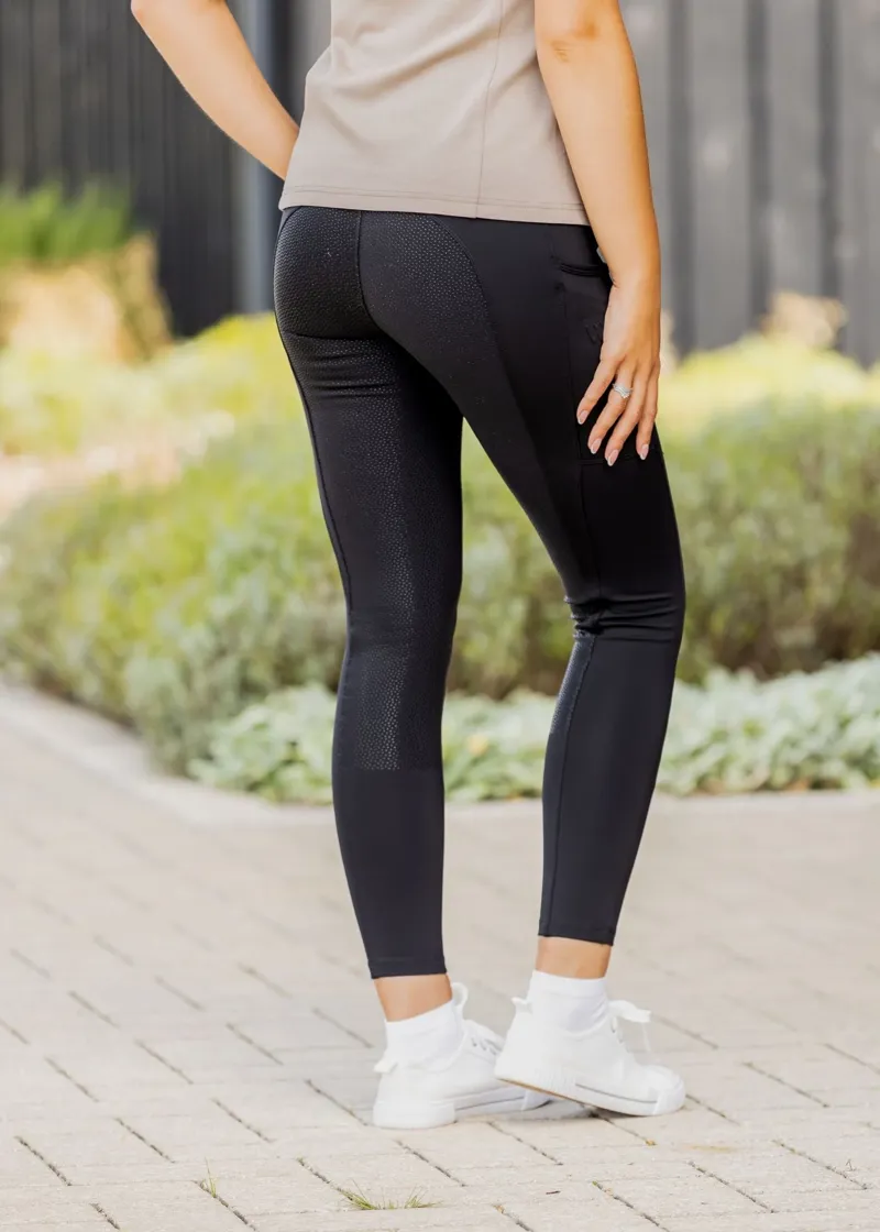 Woof Wear Ladies Original Full Seat Riding Tights in Black-2