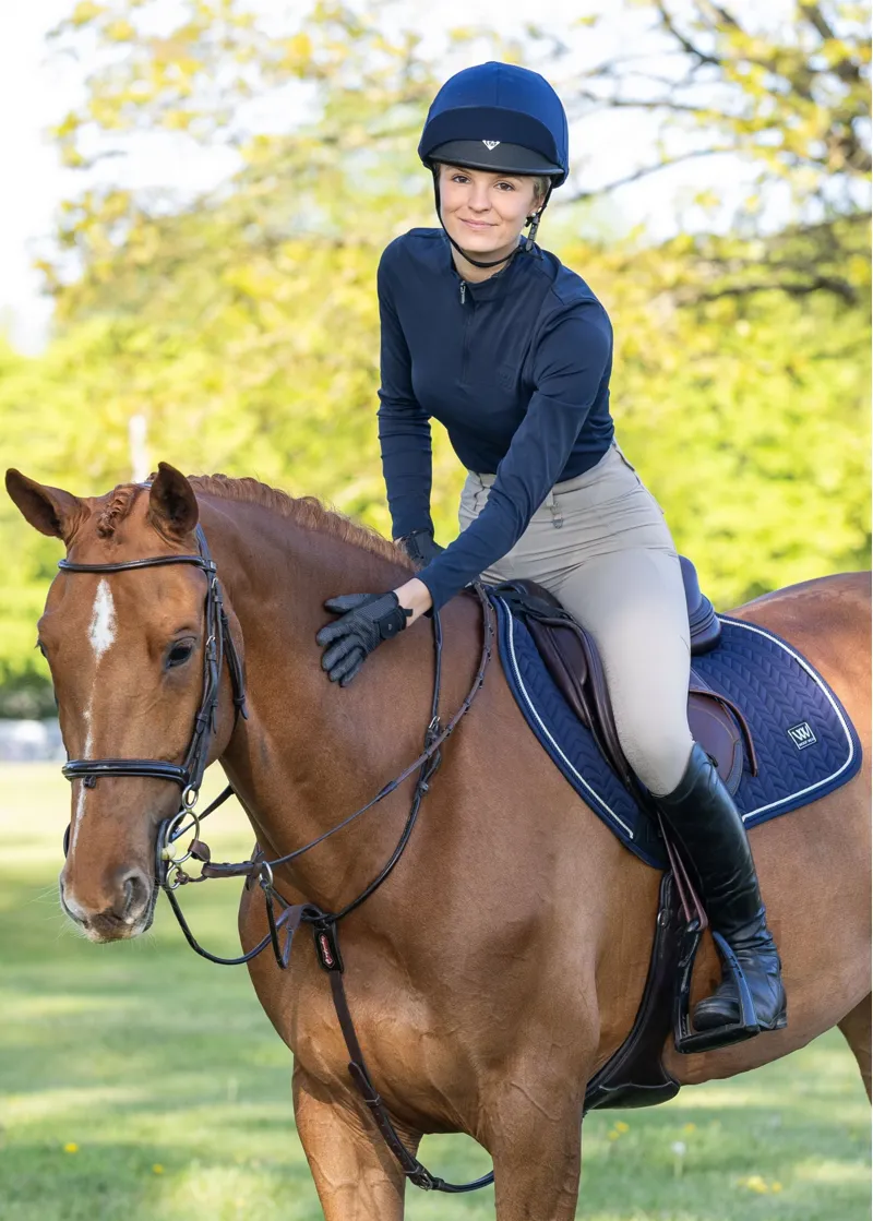 Woof Wear Herringbone CC Saddle Pad in Navy-2