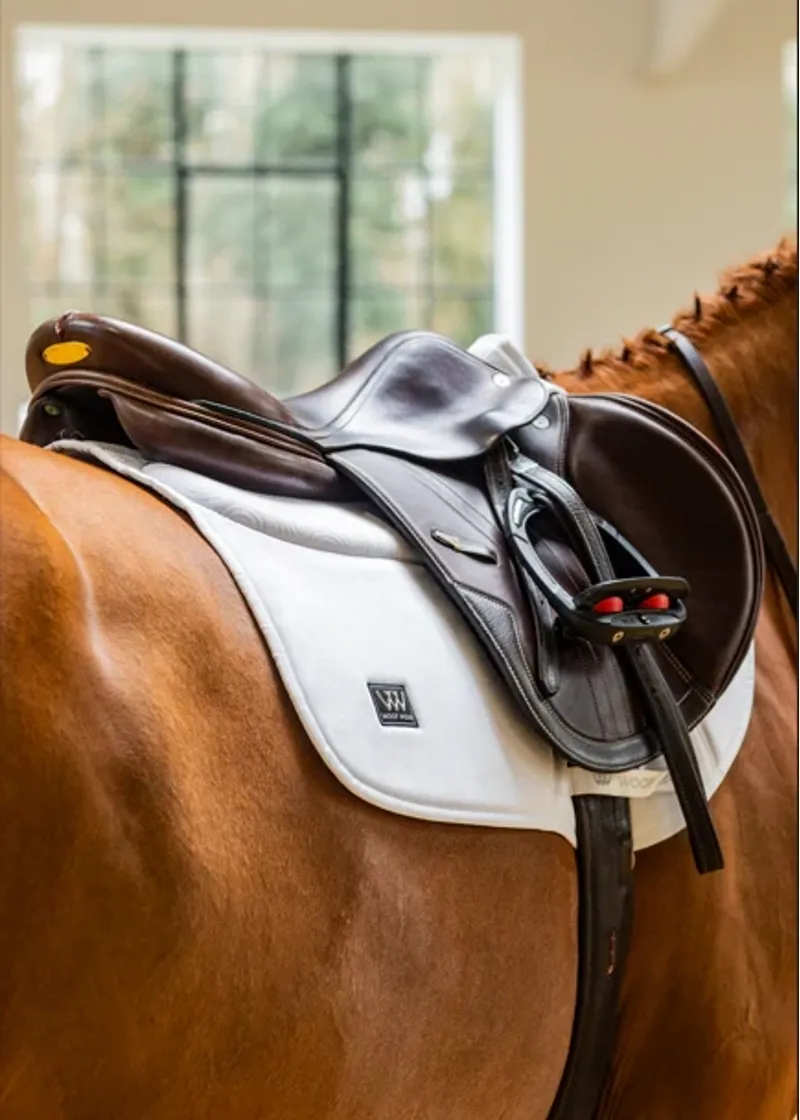 Woof Wear Elite Comfort Plus Saddle Pad CC Close Contact in White-2