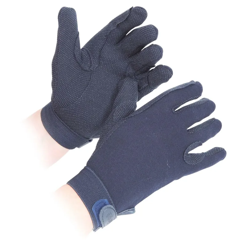 Shires Aubrion Adults Newbury Cotton Riding Gloves in Navy
