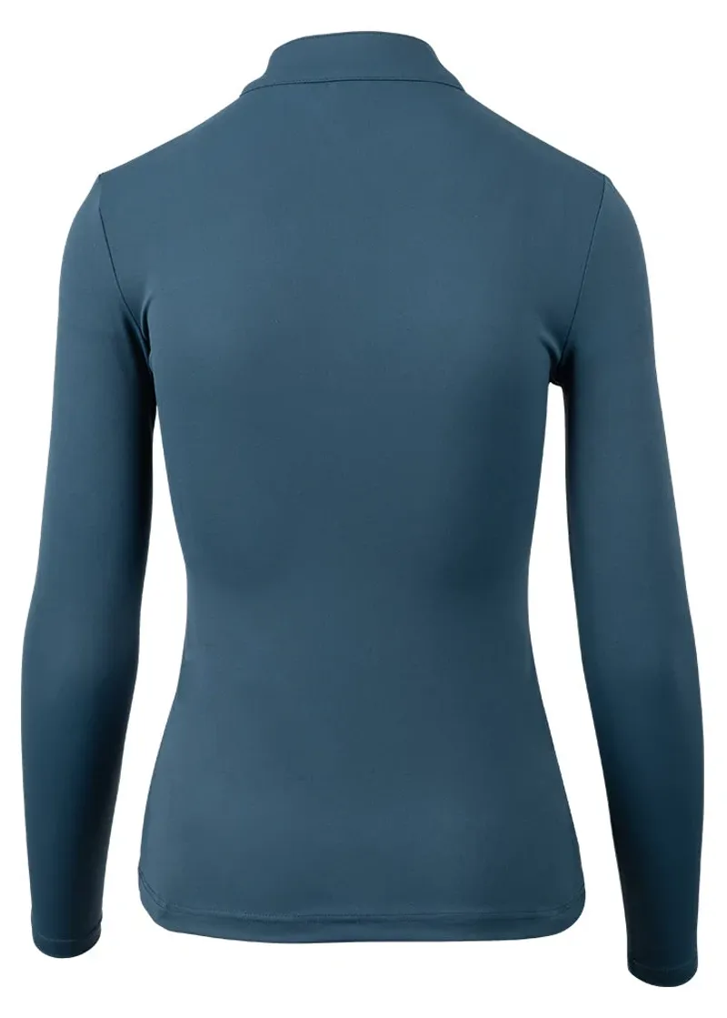 Woof Wear Ladies Long Sleeve Tech Riding Shirt In Petrol Blue-1