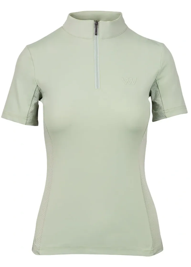 Woof Wear Ladies Short Sleeve Tech Riding Shirt in Sage Green-1