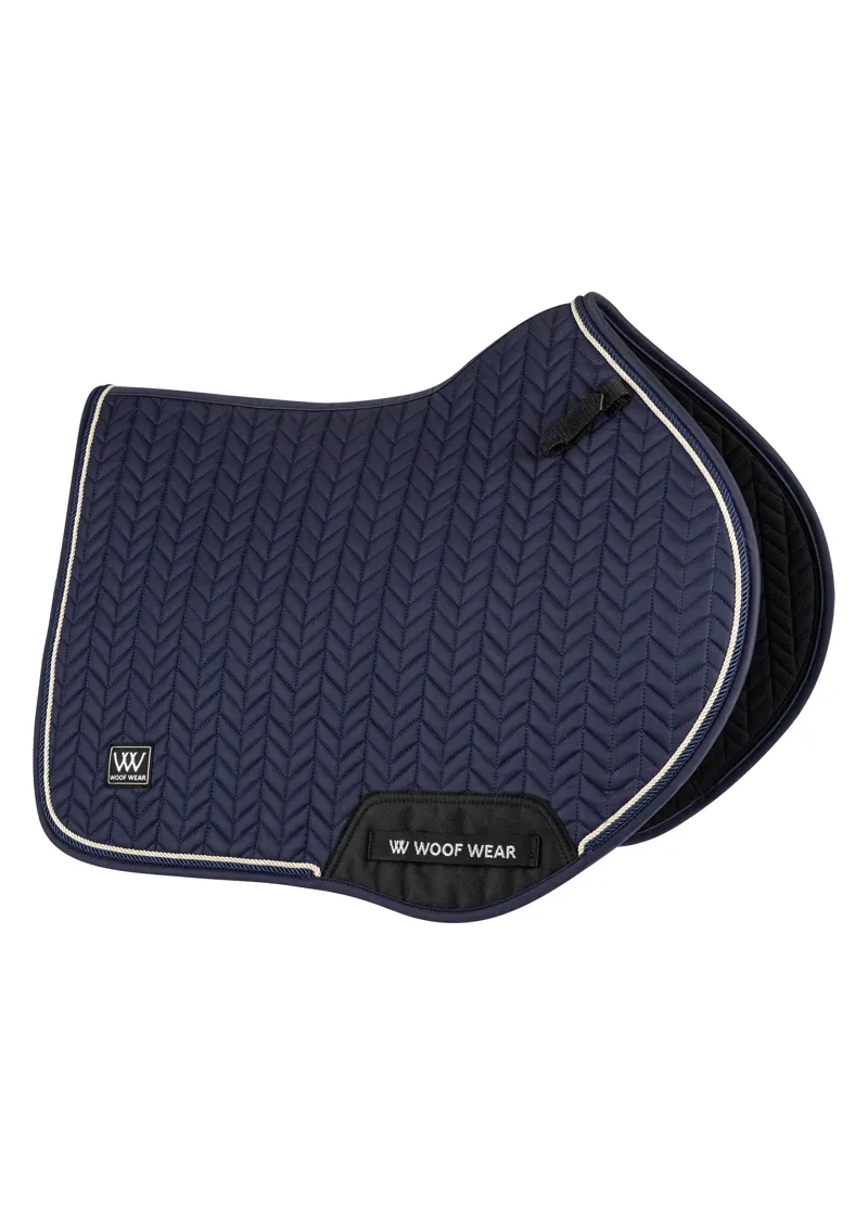 Woof Wear Herringbone CC Saddle Pad in Navy