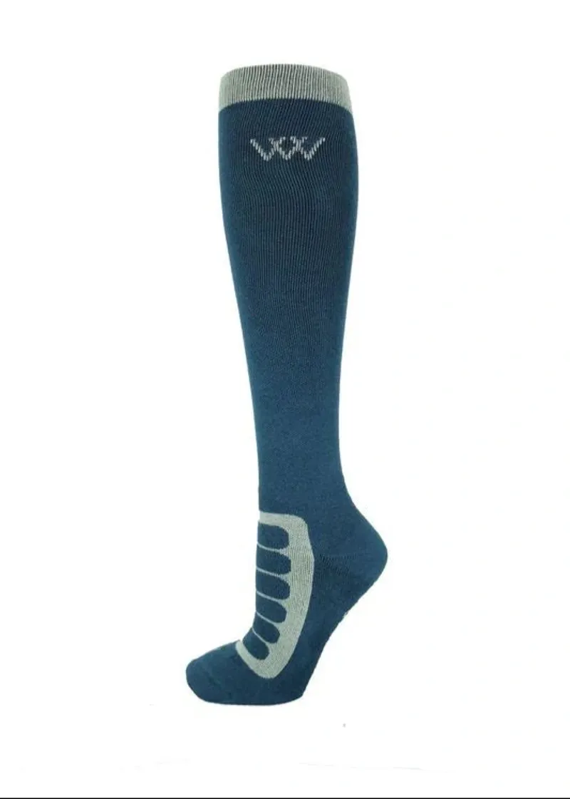 Woof Wear Long Bamboo Tech Riding Socks in Petrol/Sage