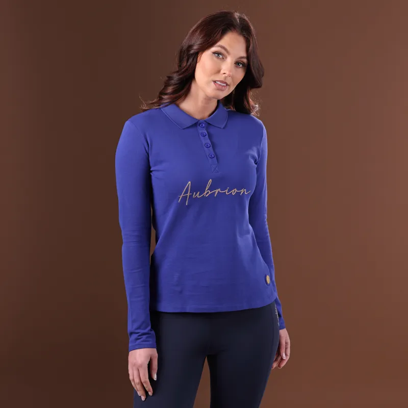 Aubrion Team Long Sleev Polo Blue-1