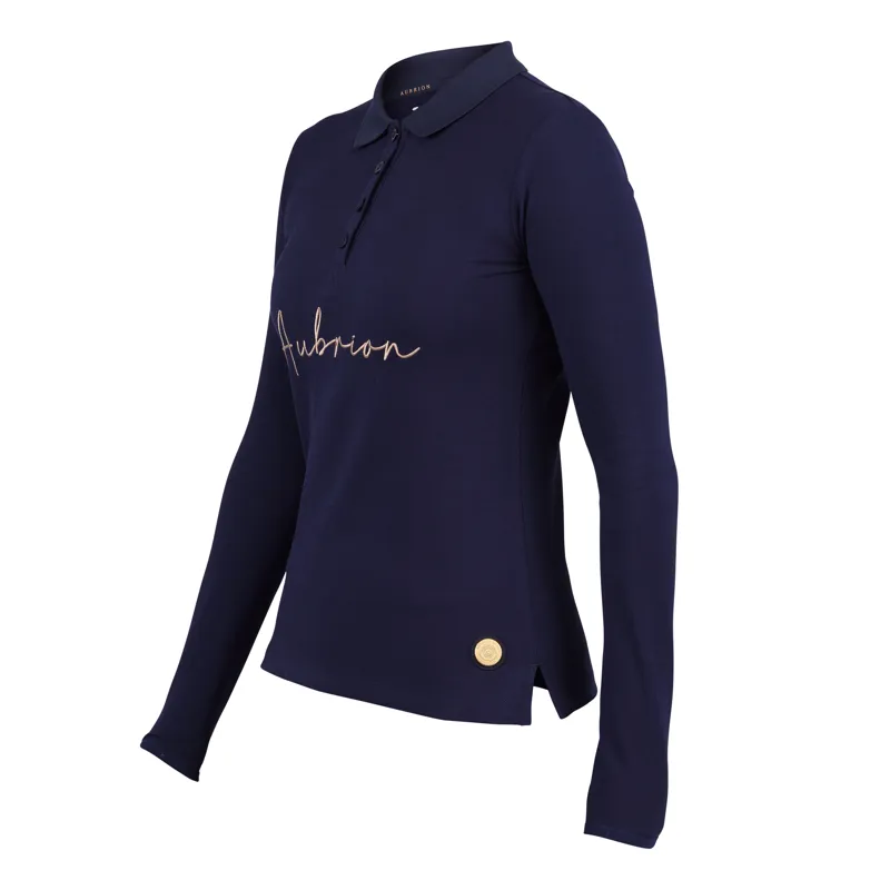 Aubrion Team Long Sleeve Polo Navy-4