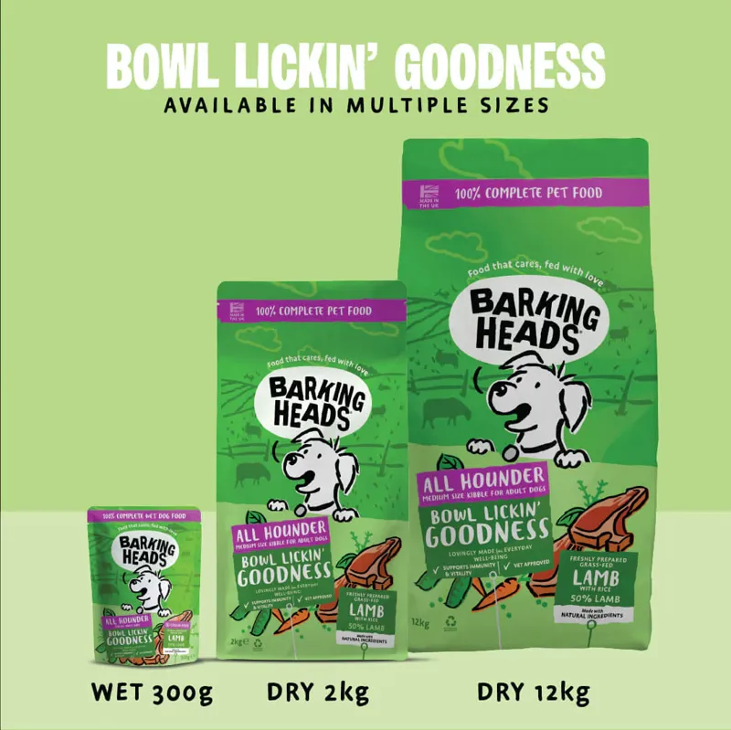 Barking Heads Bowl Lickin' Goodness Lamb Dry Dog Food 2kg-4