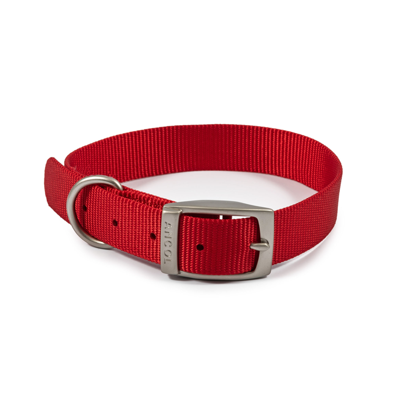 Ancol Viva Nylon Buckle Dog Collar - Red