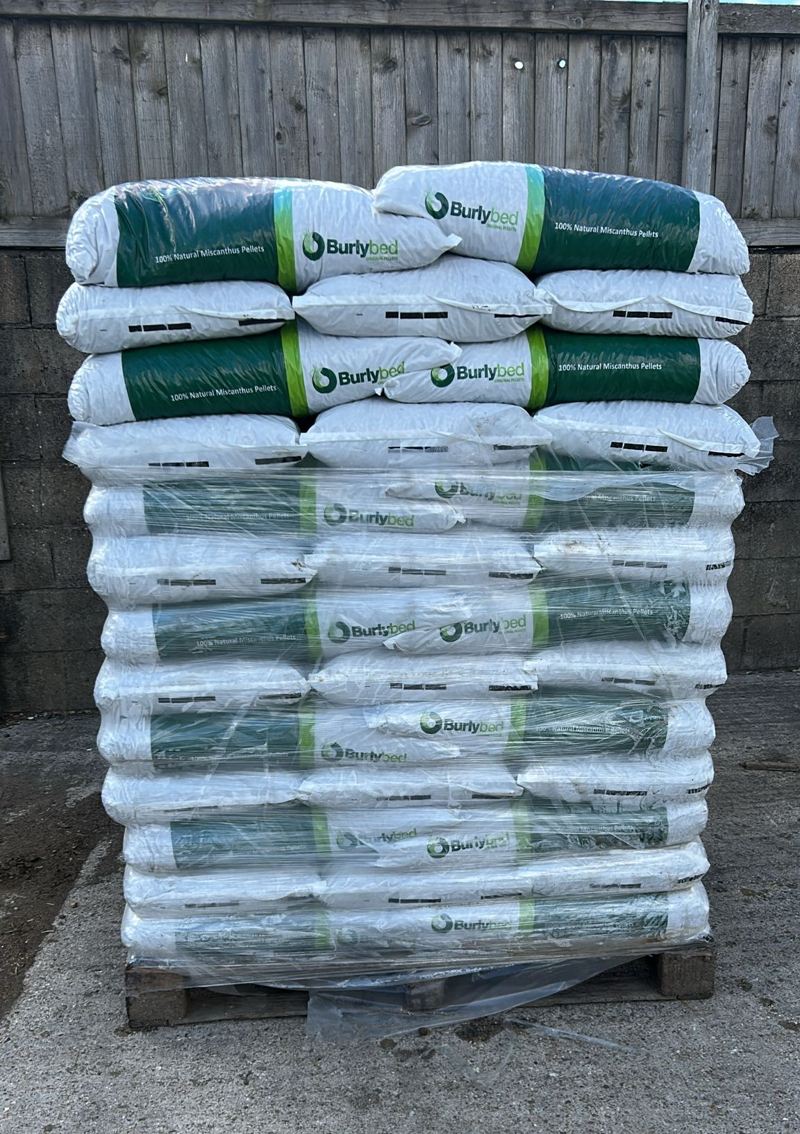 Burlybed Original Miscanthus Pellets Bedding 65 Bag Pallet Deal