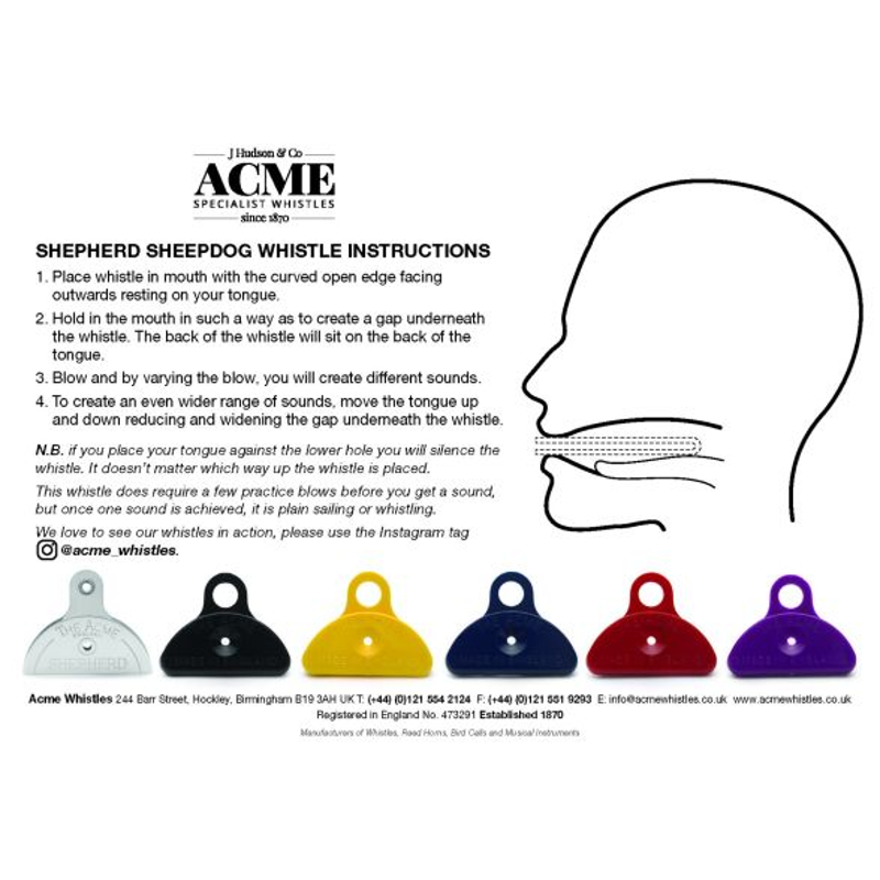 Acme 576 Plastic Shepherds Mouth Dog Whistle In Blue-1