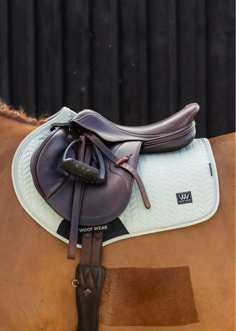 Woof Wear Herringbone CC Saddle Pad in Sage-1