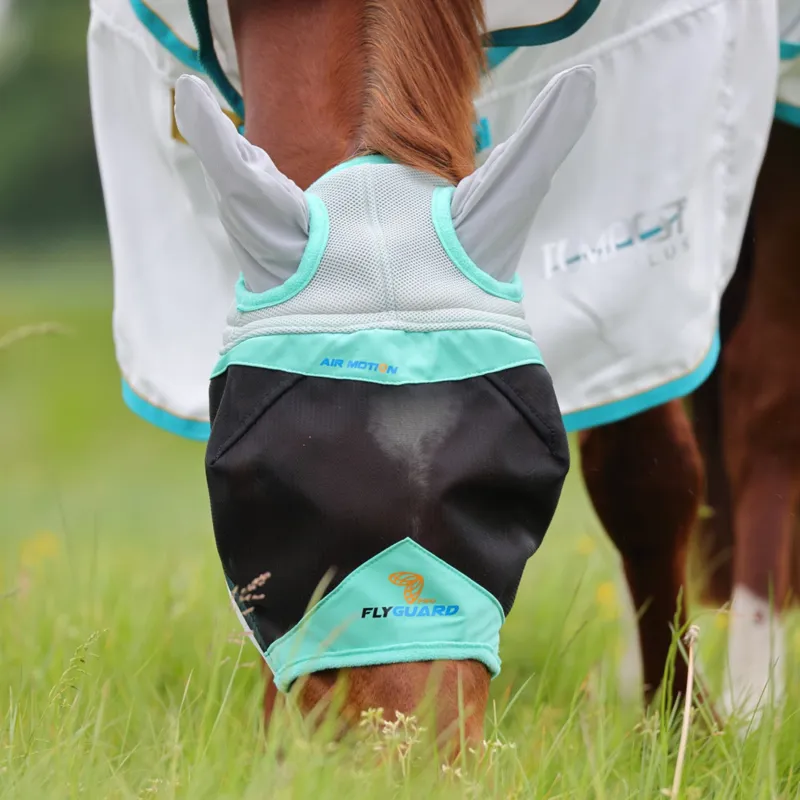 Shires Air Motion Fly Mask With Ears in Aqua-3