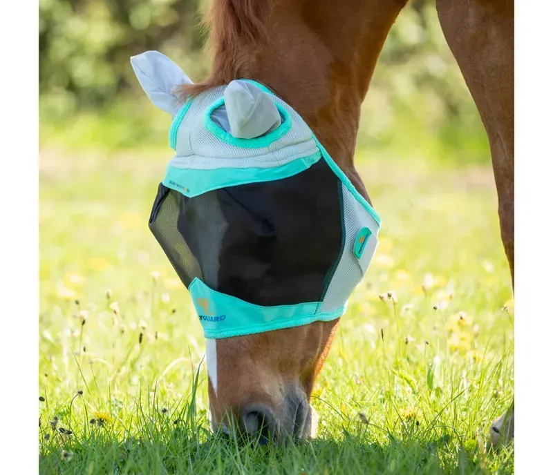 Shires Air Motion Fly Mask With Ears in Aqua-4