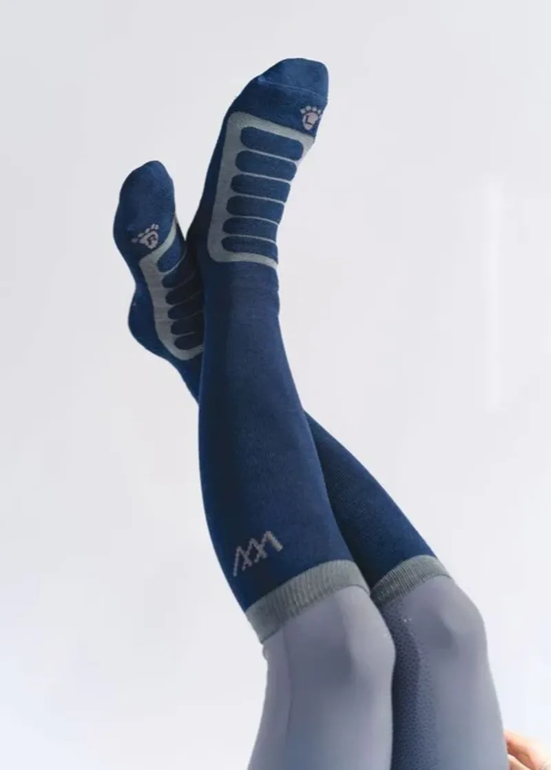 Woof Wear Long Bamboo Tech Riding Socks in Navy/Grey-1