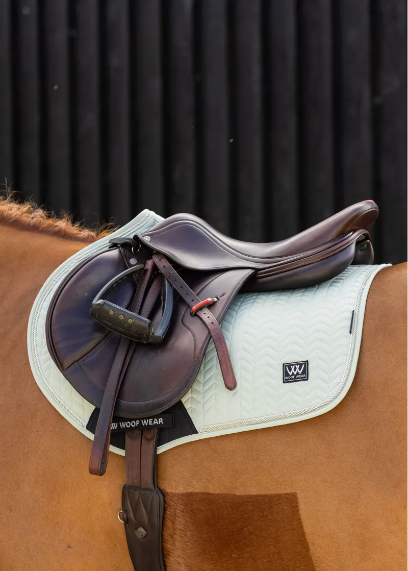 Woof Wear Herringbone CC Saddle Pad in Sage-2