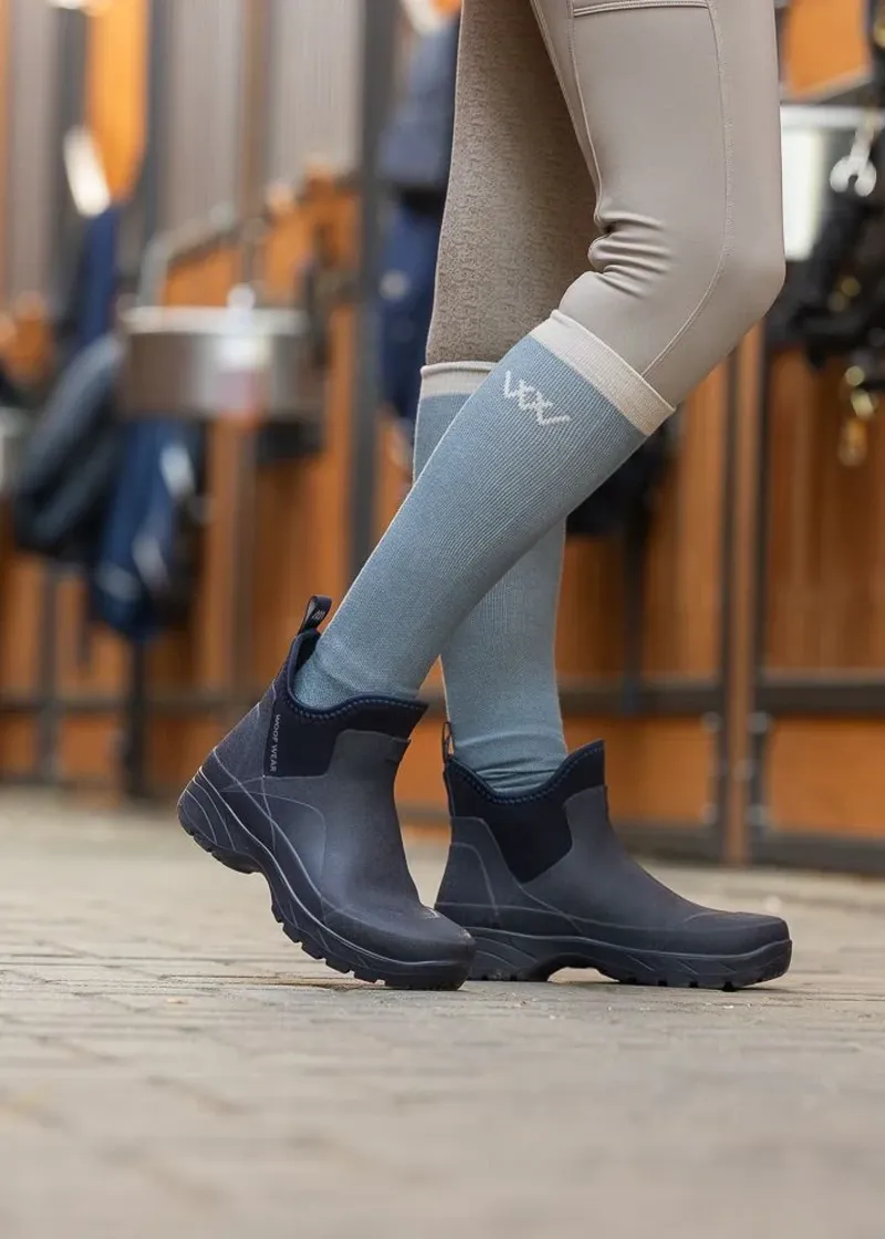 Woof Wear Long Bamboo Tech Riding Socks in Steel/Stone-2