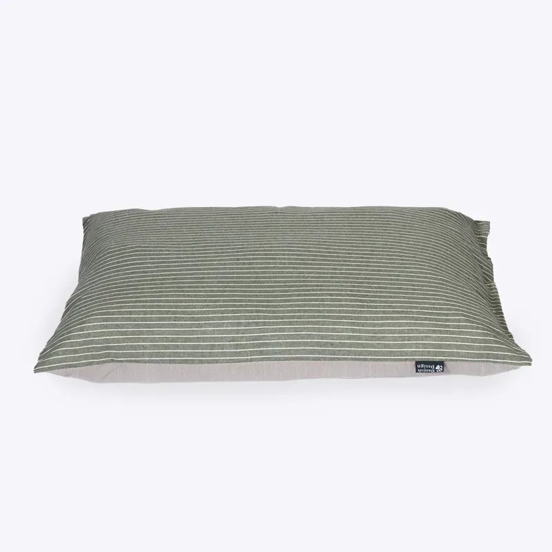 Danish Design Large Rustic Stripes Deep Duvet Pet Bed in Sage